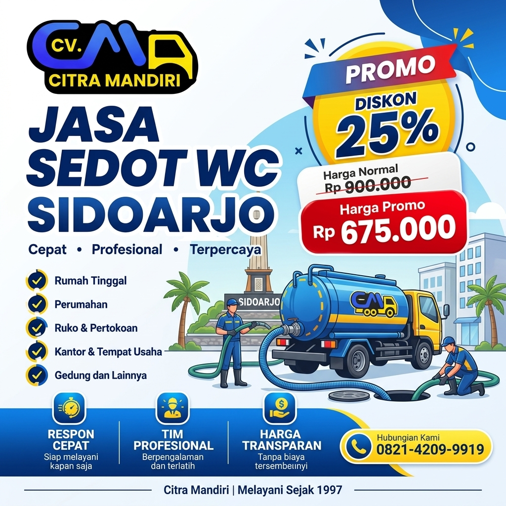 Promo Harga Sedot WC Sidoarjo